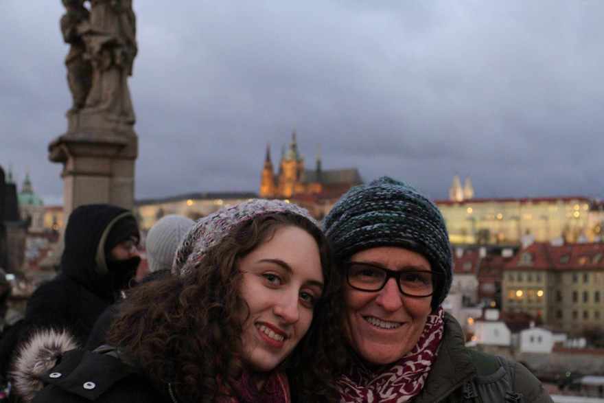 With her daughter in Prague